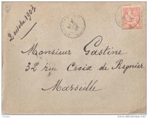 lettre n° 388 - Alger hussein dey 2 octobre 1903 - Marseille 4.10.1903