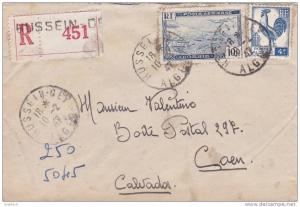Hussein dey Alger  - Algérie recommandé avec étiquette et griffe 1947 - lettre -