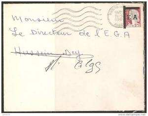 Algérie Surcharge EA typographique sur timbre  Decaris oblitération  Hussein-Dey 1962 département d´Alger