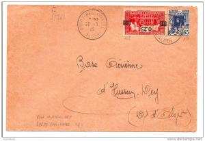 ALGÉRIE Nos 137 148 OBL TÀD BORDJ-BENI-HINDEL ALGER 1939 POUR HUSSEIN-DEY