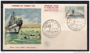 france FDC journée du timbre hussein-dey 1960
