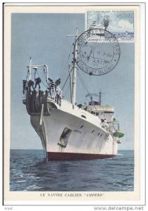 Carte-Maximum FRANCE N° Yvert 1245 (Navire Cablier) obl sp ill Journée du Timbre Hussein-Dey