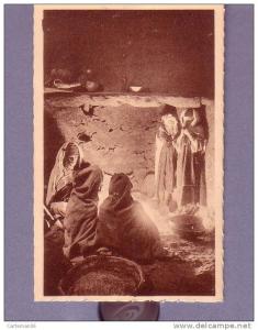 Algérie - Bou Saada - Autour du feu familial - Editeur R. Prouho - Hussein Dey