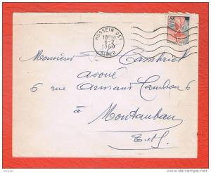 Timbre à date HUSSEIN DEY 1960 ALGER -Timbre Marianne à la Nef