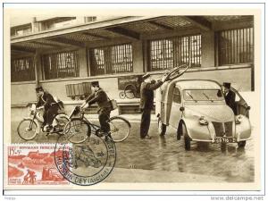 Algérie. N° 350 obl illustrée JT Hussein Dey 15.3.58 /carte photo maximum. Pas commun ainsi.