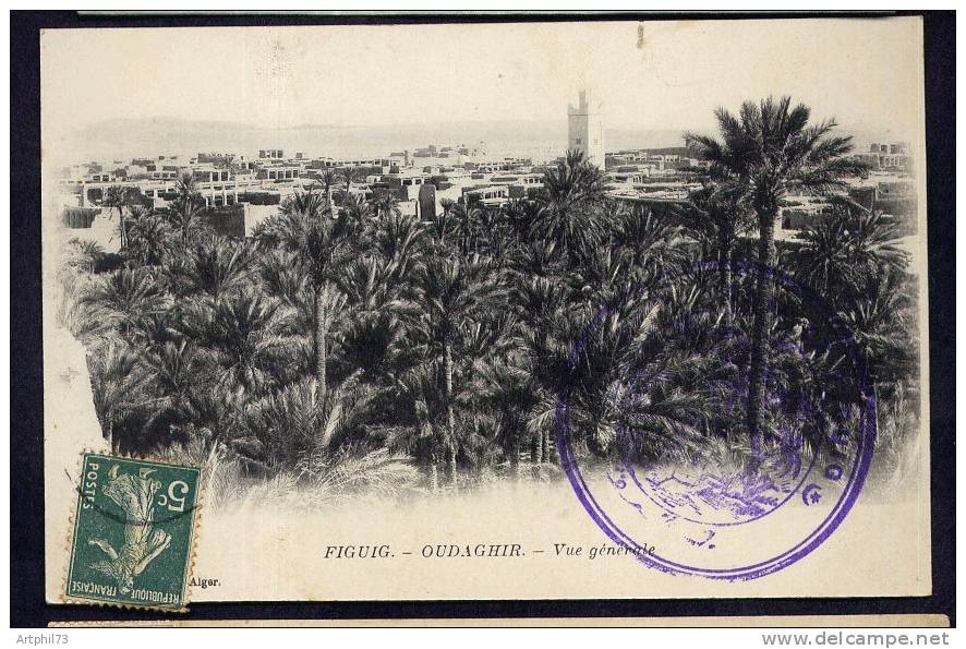 35426 -  1 TP cachet BENI OUNIF DU FIGUIG s/CP en rapport avec cachet militaire TB