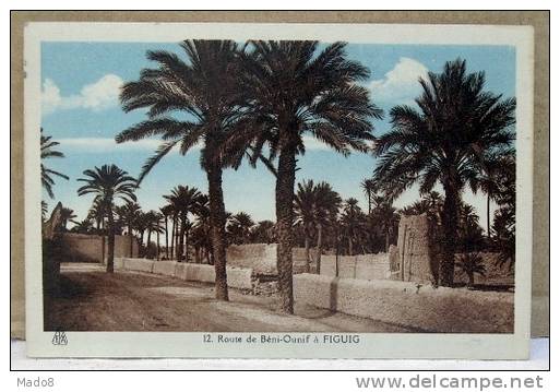 cpa Béni Ounif Algérie - Route de Béni Ounif à Figuig -