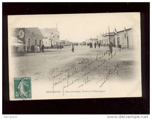 beni-ounif rue principale postes & télégraphes pas d'édit.animée poste belle carte