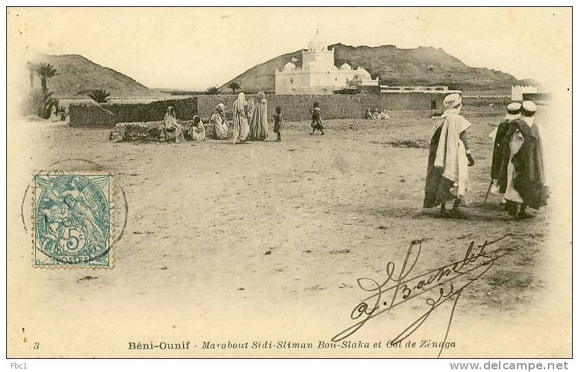 CPA Algérie - Beni-Ounif - Marabout Sidi-Sliman Bou Slaka et col de Zénaga (Geiser N°3)