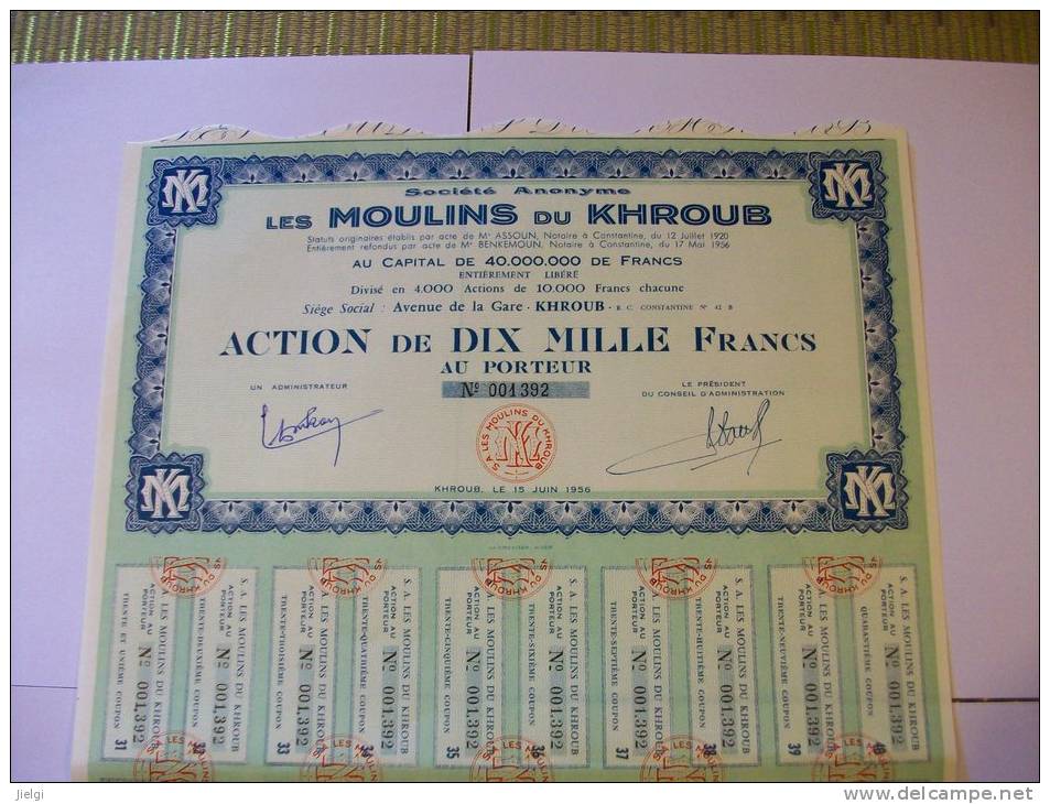 1707  Sté Ame les MOULINS du KHROUB siège à KHROUB notaires   ASSOUN et BENKEMOUN