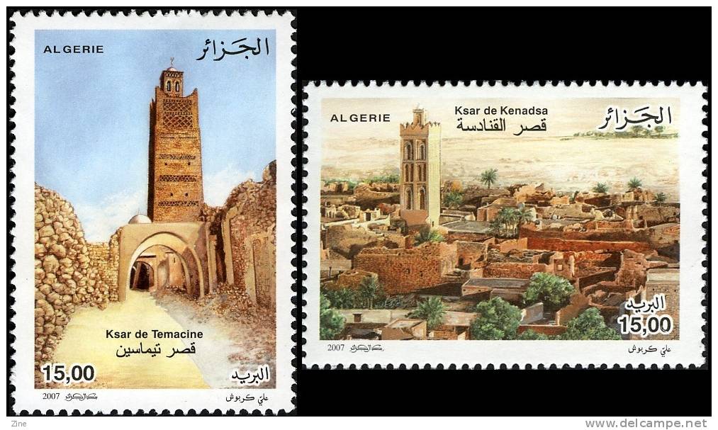 Algérie n° 1463/4 - Ksours d'Algérie (Ksar de Kenadsa & Ksar de Temacine)
