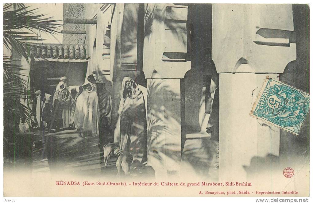 (CO) NEW CPA 1907 KENADSA *** CHATEAU DU GRAND MARABOUT SIDI BRAHIM *** TIMBRE TAXE