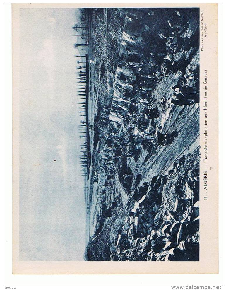 MAXI CARTE 238X182 TRANCHEE D EXPLOITAIONN AUX HOUILLERES DE KENADSA  ALGERIE