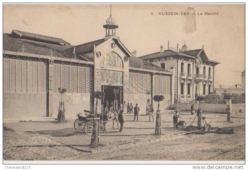 CPA ALGERIE HUSSEIN DEY Le marché Animation