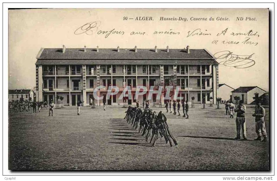 CPA Militaria Alger Hussein Dey Caserne du Genie