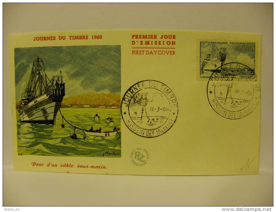 ALGERIE HUSSEIN-DEY  Enveloppe Journée du timbre 1960