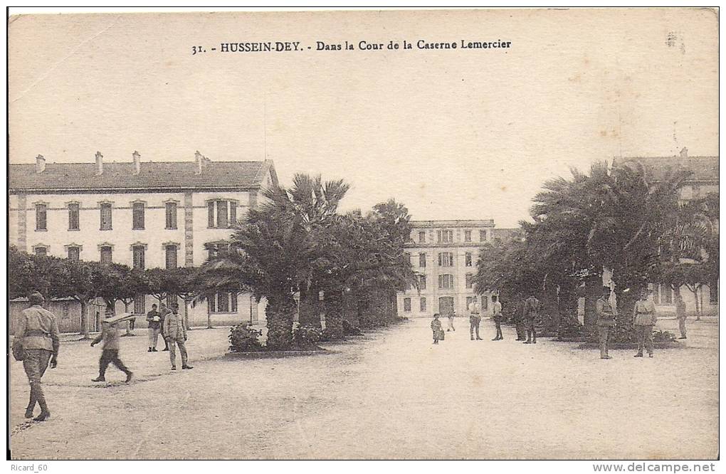 cpa hussein-dey, cour de la caserne lemercier