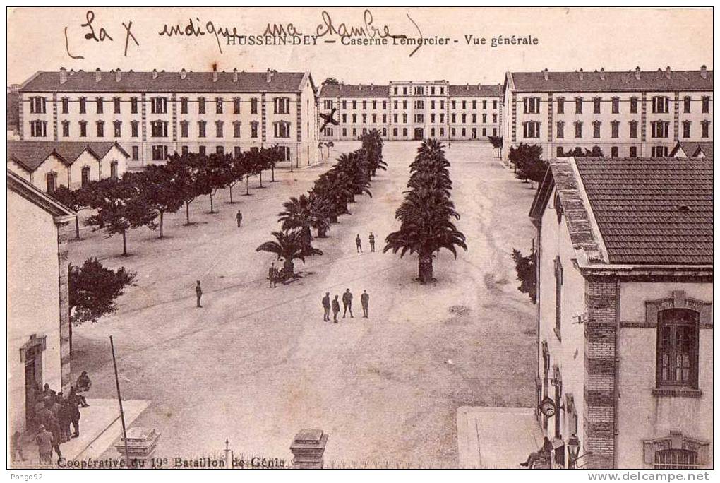 CPA 1923,  HUSSEIN DEY (algérie) caserne lemercier, vue générale  (11.93)