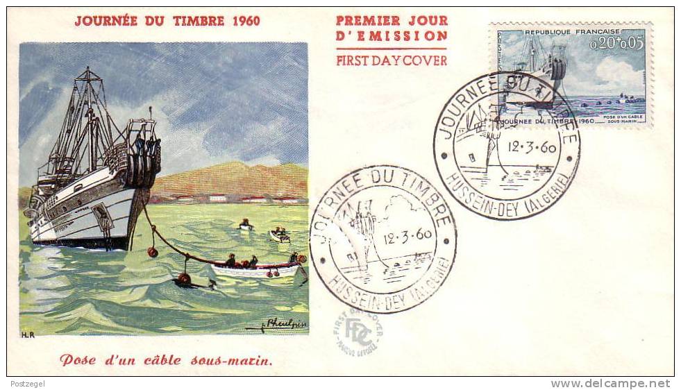 FDC  Journée du Timbre 1960  obl. Hussein-Dey
