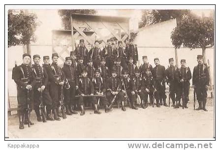 cpa photo Hussein Dey Algérie militaire soldat uniforme coiffe Prouho