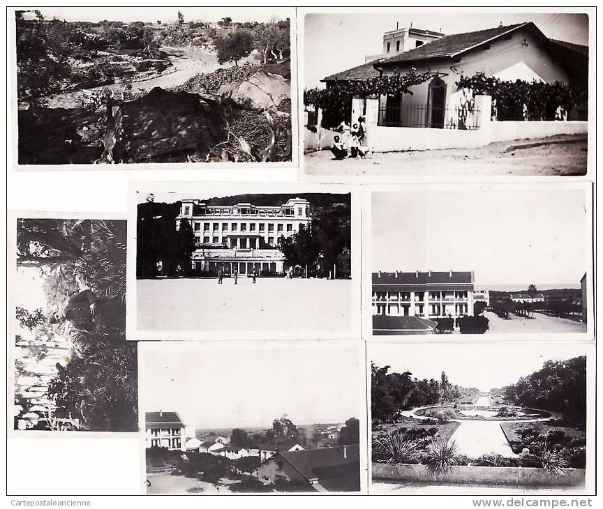 Algerie Ensemble de 7 petites PHOTOGRAPHIES 1930s HUSSEIN DEY ( caserne Lemercier) et environs Algeria Algerien