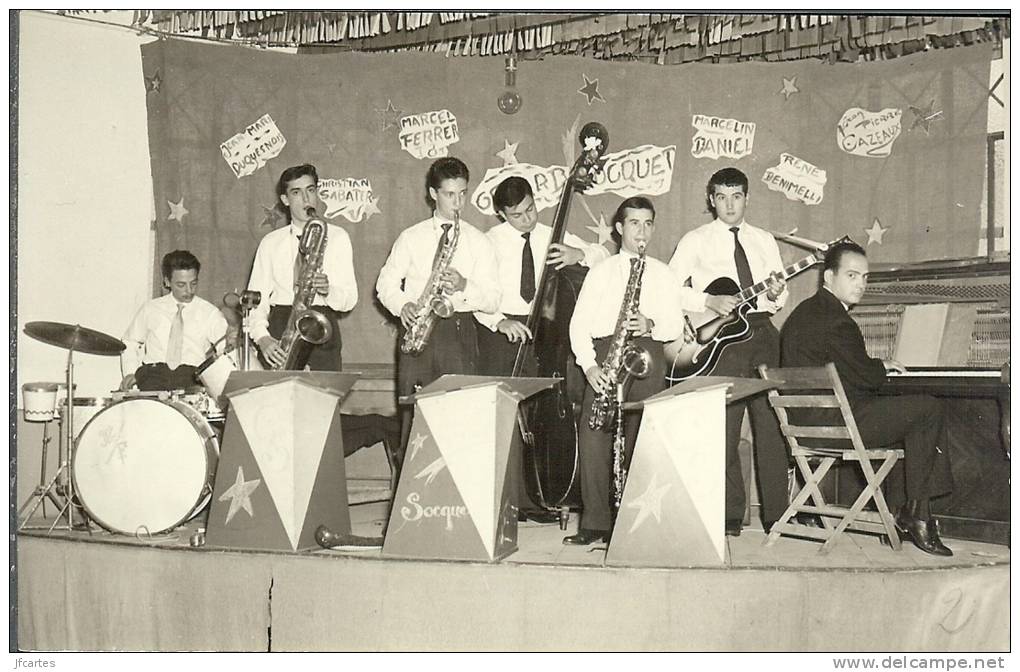 Etr - ALGERIE - Groupe de Musiciens  'Photo MAX - 72 r de Constantine - HUSSEIN-DEY' - Semi moderne petit format