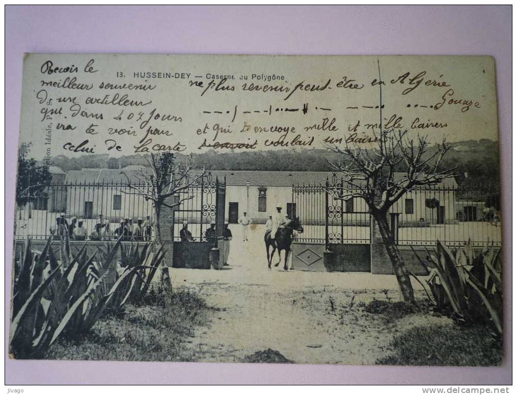 HUSSEIN-DEY    Caserne du POLYGONE  -  Carte animée