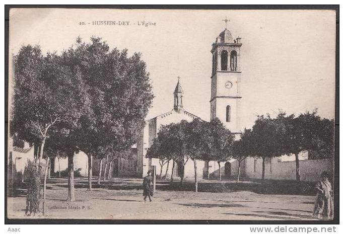 Algérie CPA Hussein - Dey  l  ´Eglise  N°20  collection idéale P.S.  écrite  le 09/05/1920  B/TB
