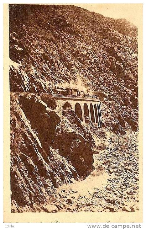 - ALGERIE - Le train passant dans les gorges de la chiffa coll Hussein dey - neuve TTB