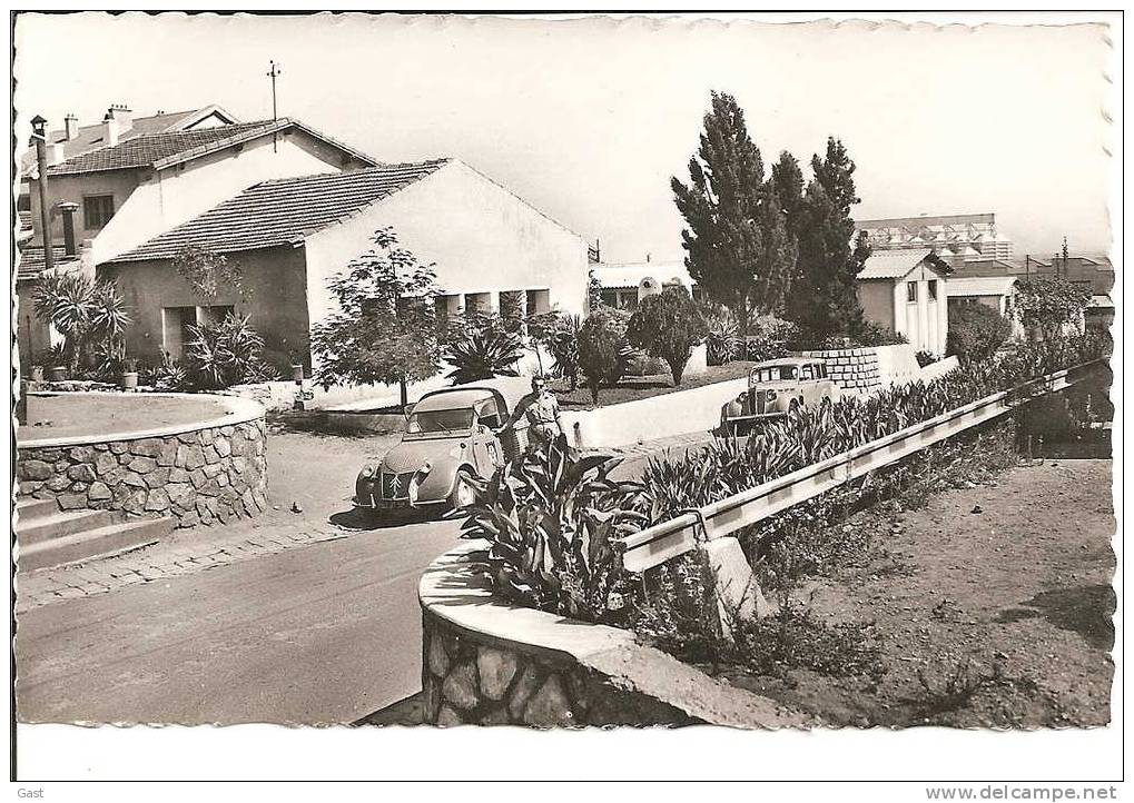 ALGER    HUSSEIN  DEY 19 REGIMENT DU GENIE     HOME  OFFICIER(  voiture  2 cv )