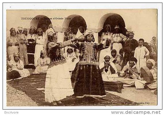 cpa TOUGGOURT danse de l ouleda nails- danseuses et musiciens - collec dewamme cl prouho hussein dey