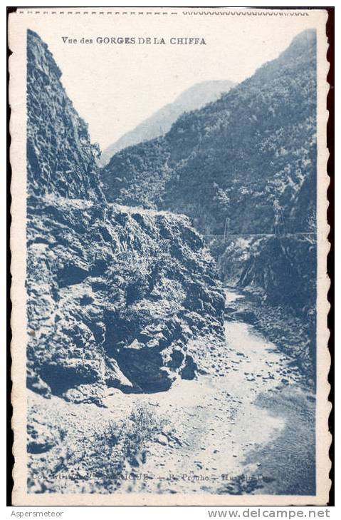 VUE DES GORGES DE LA CHIFFA - COL. ARTISTIQUE D'AFRIQUE R. PROUHO HUSSEIN-DEY CPA RARE DOS DIVISE UNCIRCULATED TBE NEUVE