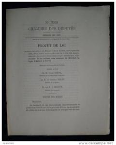 Chemins de Fer  ALGERIE Création ligne d'ARZEW à SAÏDA ( Sources de Kreider) 1881 Projet de Loi