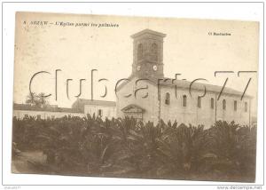 Arzew (Algérie)  L'église dans les palmiers en 1920.