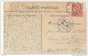 CP convoyeur ligne Arzew à Oran 1904 10c Mouchon  (2 scans) indice 10