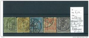 France  Type Sage oblitérés  Arzew,Contantine,Aumale, Bone,Alger, Algérie