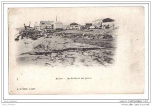 Arzew - les bains et les quais - animée - J. Geiser n° 4 - dos simple - précurseur