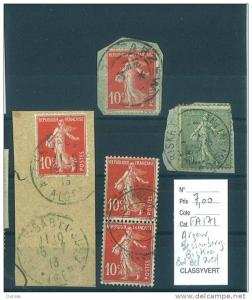 France  Type Semeuse Oblitérés  Arzew,Bessombourg,Biskra, Bab el Oued Algérie