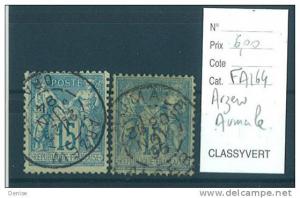 France Type  Sage  oblitérés Arzew et Aumale Algérie