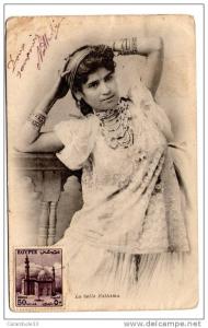 CPA  La Belle Fathima timbre EGYPTE  cachet ARZEW 1906  Carte abimée    Y5/6083