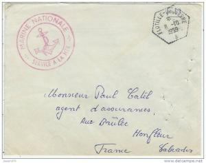 Algérie Arzew  flotille Duquesne / ancre  &  marine nationale *service à la mer*