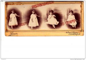 Algérie rare CDV Mosaïque montage Zenou Rue d´Arzew Oran bébé fillette