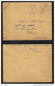 ARZEW - ORAN - ALGERIE / 1956 OBLITERATION SUR LETTRE EN FRANCHISE MILITAIRE POUR COLMAR (ref 3498)