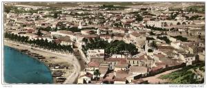 GF43- ARZEW Algérie (Oran) Vue aérienne générale port et ville (cf détails 2scan) Format panorama 9 x 21,8 , écrite 1958