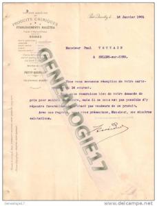 76 08 PETIT QUEVILLY Produits chimiques MALETRA usine PETIT QUEVILLY & LESCURE & SALINE ARZEW algerie 1901 Caen