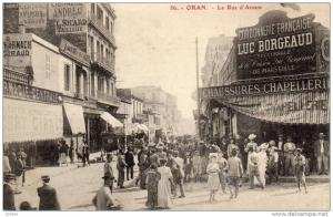 ALGERIE  -  ORAN.  -  La Rue d' Arzew.     écriture rouge