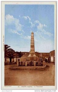 1931 - ARZEW - Le Monument - SUPERBE CPA - RARE