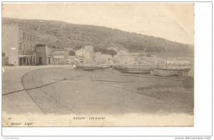CARTE ANIMEE .  ALGER .  ARZEW . LES QUAIS .  BATEAUX , BARQUES . J . GEISER