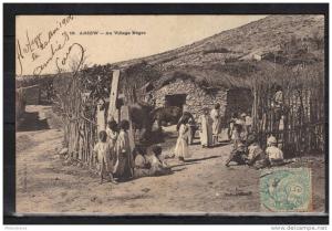 ALGERIE CPA 1906 Arzew au village négre (petit pli d'angle)