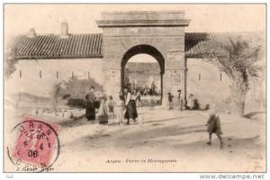 Algérie (Oran) ARZEW Porte de Mostaganem (animation, PUB  Singer   Pépinieres Americaines  ) voir description*PRIX FIXE